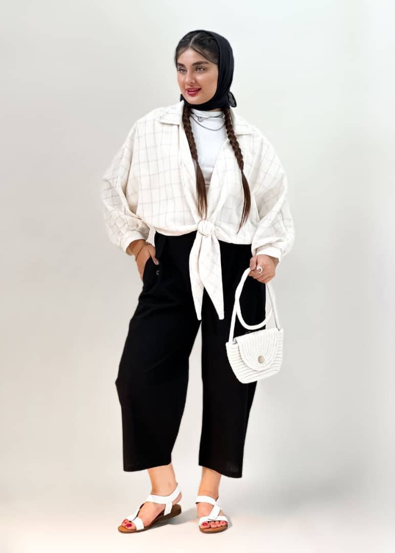 قیمت عمده شلوار لنین نچرال کمر سگک دار